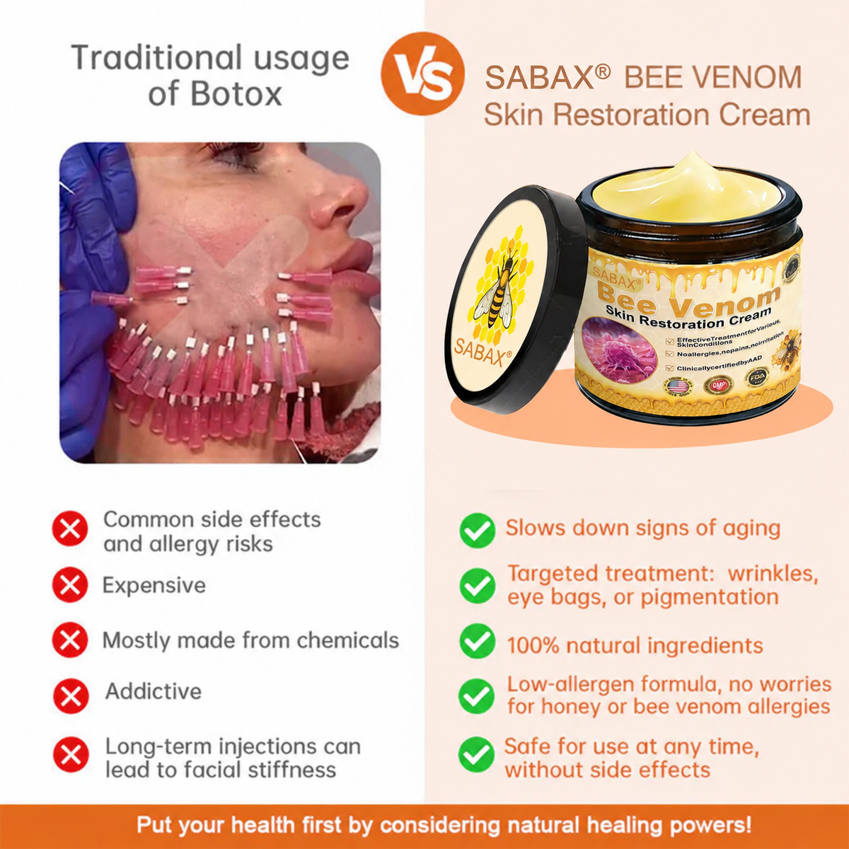 Made & Shipped from USA 🎉🎉 𝐒𝐀𝐁𝐀𝐗®🥑 Bee Venom Cream – Firm, Smooth & Rejuvenate Skin for a Youthful-Looking Glow